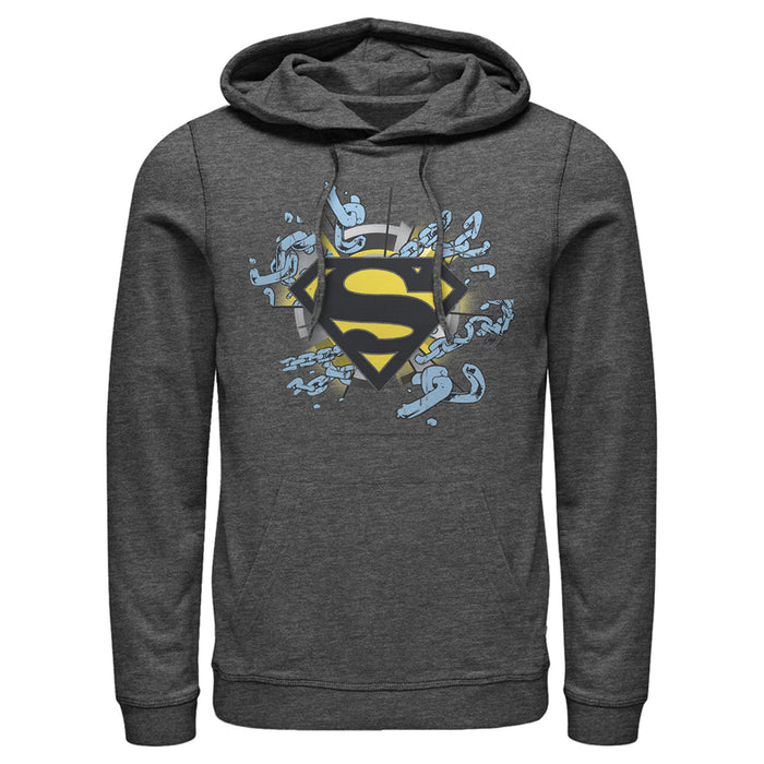 Fifth Sun Men's Superman Logo Broken Chain Pull Over Hoodie