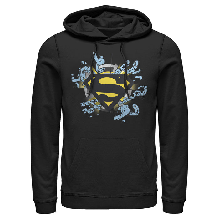 Fifth Sun Men's Superman Logo Broken Chain Pull Over Hoodie