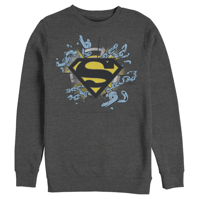 Fifth Sun Men's Superman Logo Broken Chain Sweatshirt