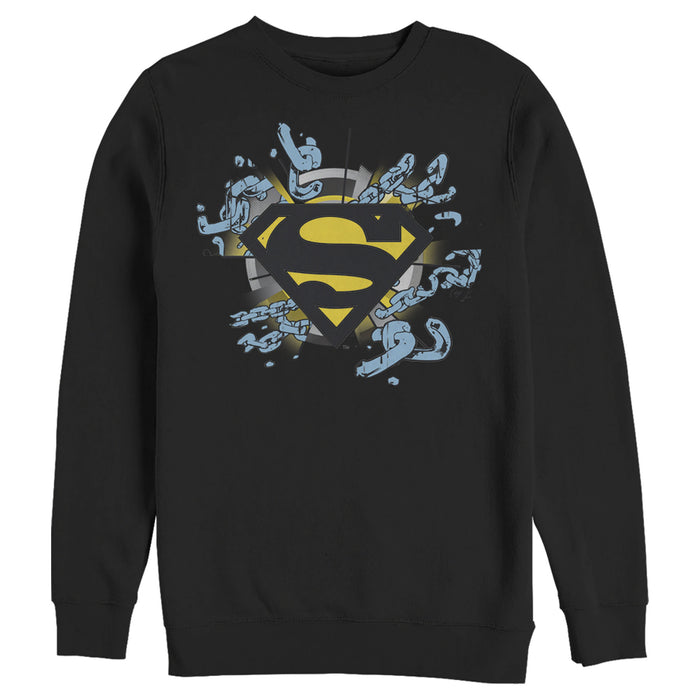 Fifth Sun Men's Superman Logo Broken Chain Sweatshirt