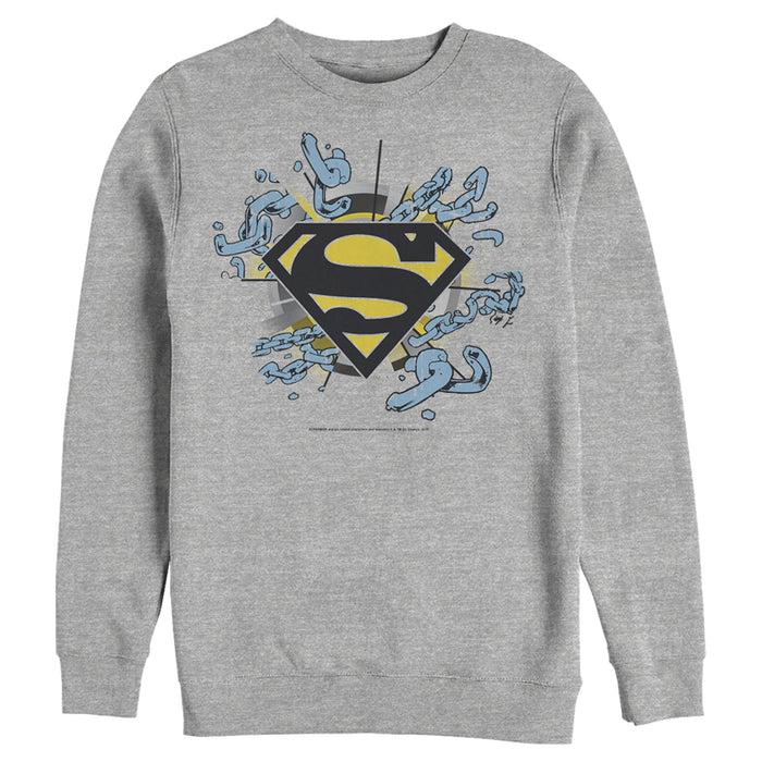 Fifth Sun Men's Superman Logo Broken Chain Sweatshirt