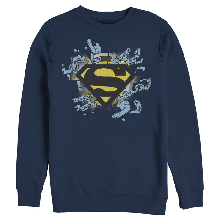 fifth sun Men's Superman Logo Broken Chain Sweatshirt
