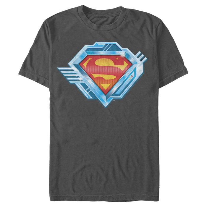 fifth sun Men's Superman Logo Chrome Machine T-Shirt