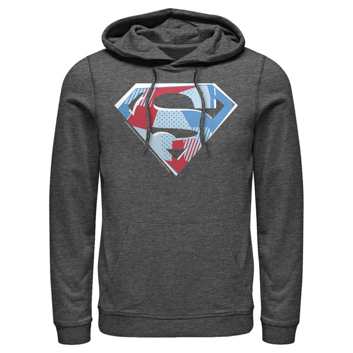 fifth sun Men's Superman Logo Geometric Pull Over Hoodie