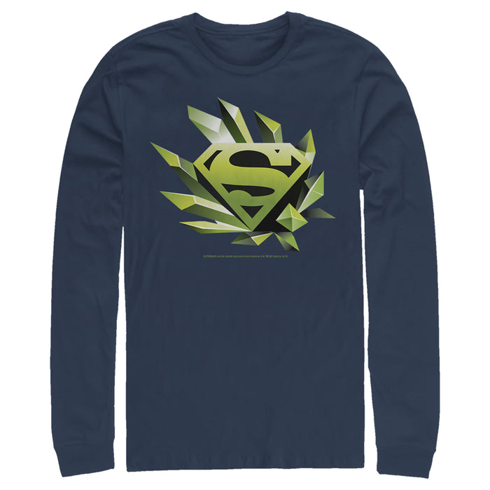 fifth sun Men's Superman Logo Geometric Shape Long Sleeve Shirt