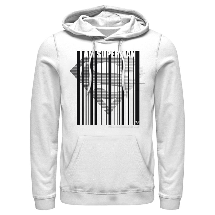 fifth sun Men's Superman Logo Hero Barcode Pull Over Hoodie
