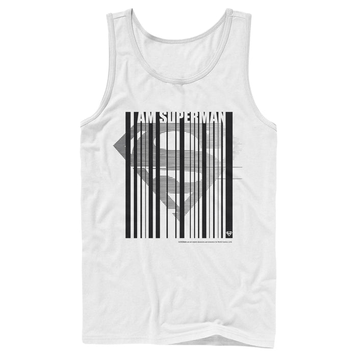 fifth sun Men's Superman Logo Hero Barcode Tank Top