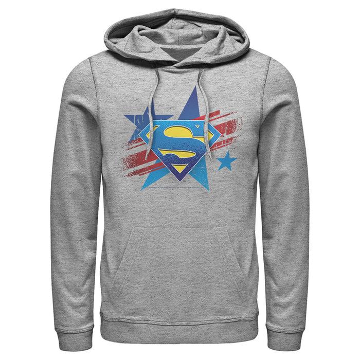 fifth sun Men's Superman Logo Patriotic Pull Over Hoodie