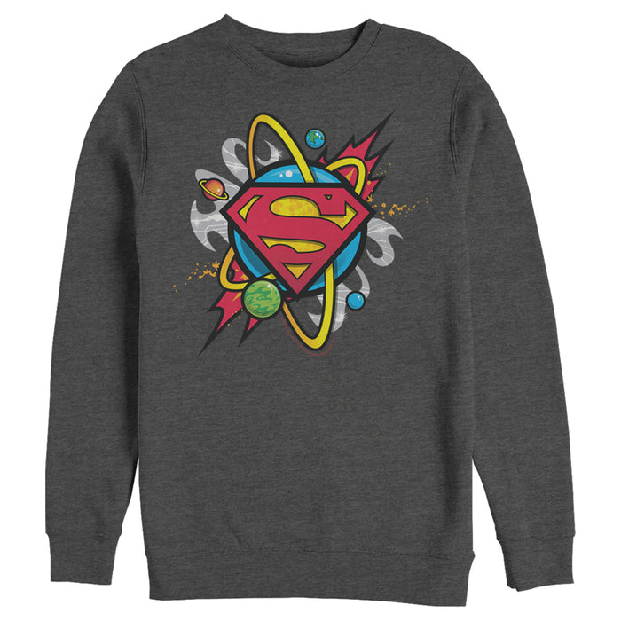 fifth sun Men's Superman Logo Solar System Sweatshirt
