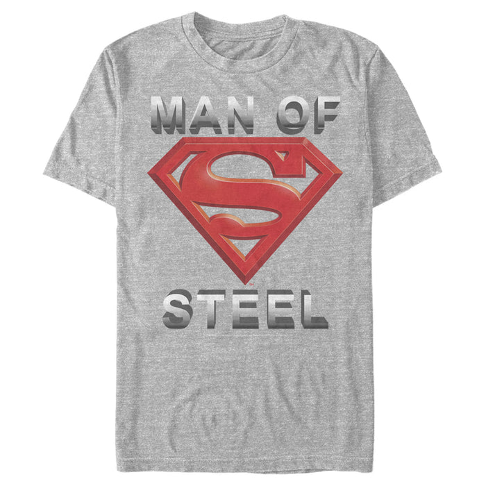 Fifth Sun Men's Superman Man Of Steel Beveled Logo T-Shirt