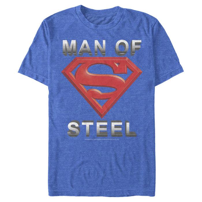 fifth sun Men's Superman Man of Steel Beveled Logo T-Shirt