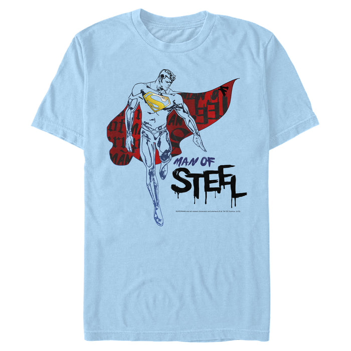 fifth sun Men's Superman Man of Steel Paint Drip T-Shirt