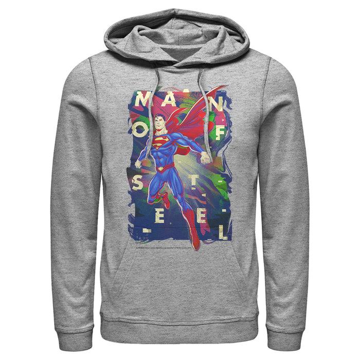 fifth sun Men's Superman Man of Steel Rainbow Pull Over Hoodie