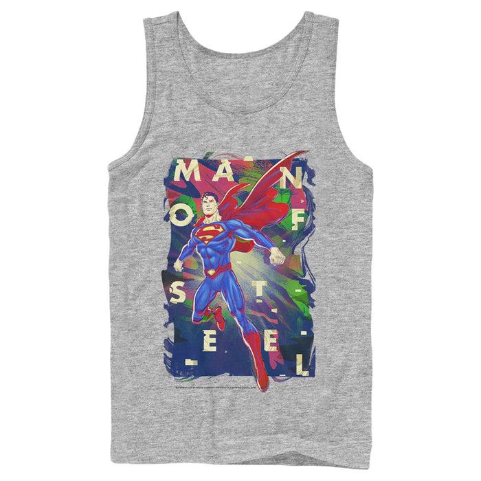 fifth sun Men's Superman Man of Steel Rainbow Tank Top