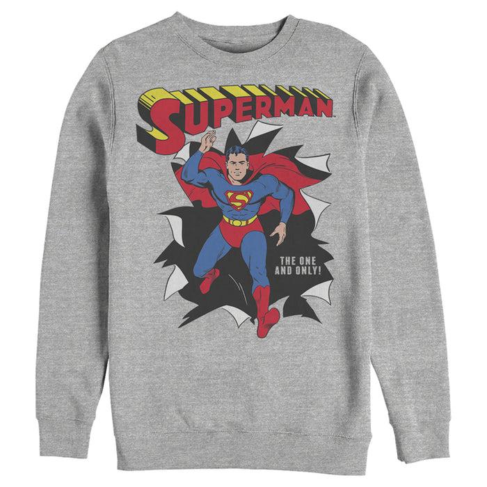 Fifth Sun Men's Superman Only One Hero Rip Sweatshirt