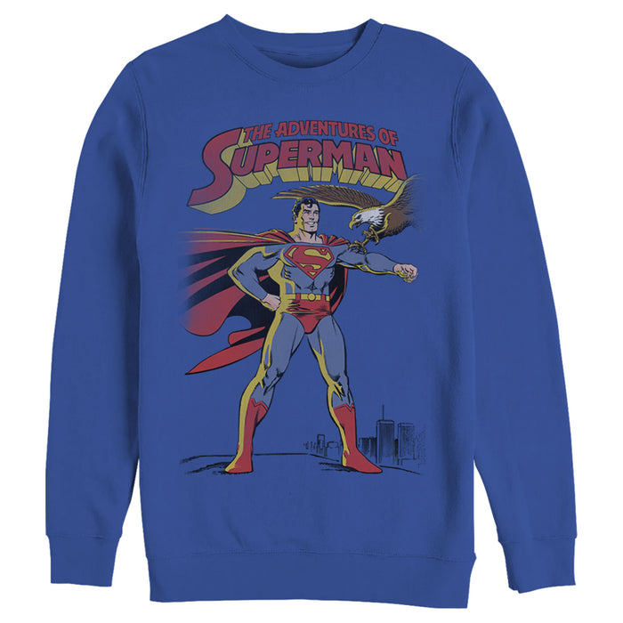 fifth sun Men's Superman Patriotic Adventures Sweatshirt
