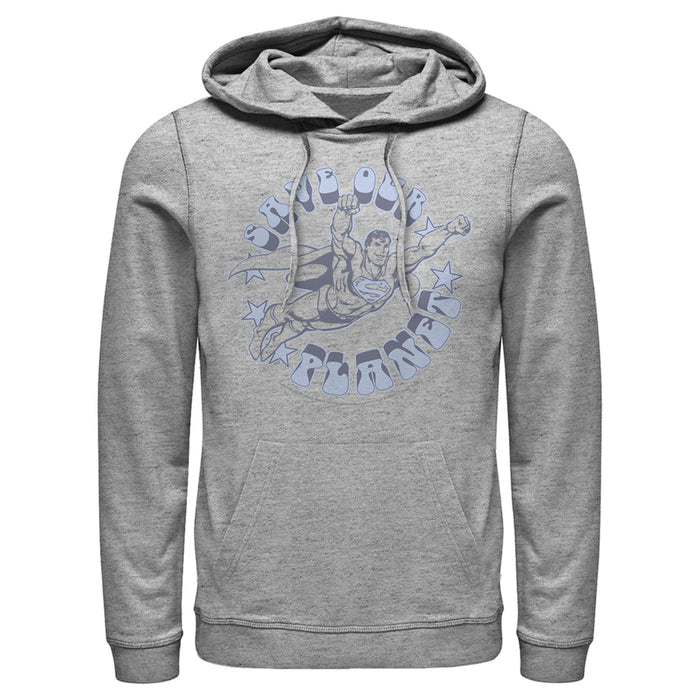 fifth sun Men's Superman Save Our Planet Pull Over Hoodie