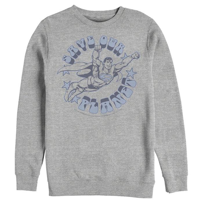 fifth sun Men's Superman Save Our Planet Sweatshirt