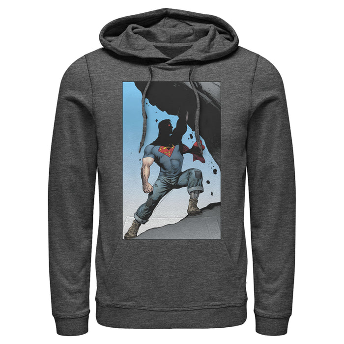 Fifth Sun Men's Superman Strongest Hero Pose Pull Over Hoodie