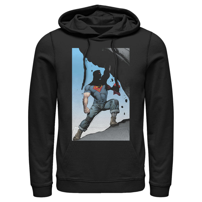 Fifth Sun Men's Superman Strongest Hero Pose Pull Over Hoodie