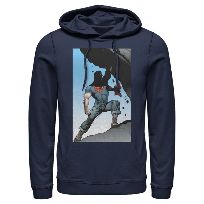 fifth sun Men's Superman Strongest Hero Pose Pull Over Hoodie