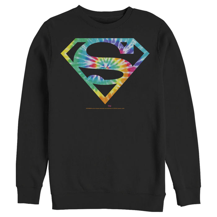 fifth sun Men's Superman Tie-Dye Shield Logo Sweatshirt