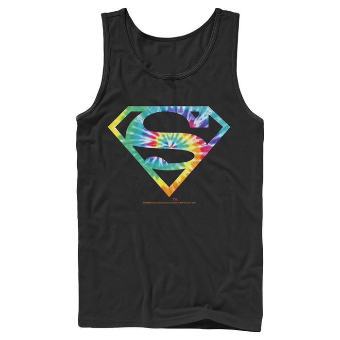 fifth sun Men's Superman Tie-Dye Shield Logo Tank Top