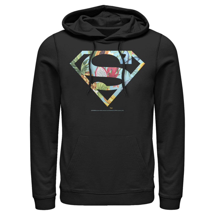 fifth sun Men's Superman Tropical Shield Logo Pull Over Hoodie