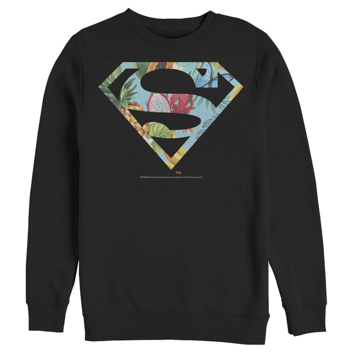 fifth sun Men's Superman Tropical Shield Logo Sweatshirt