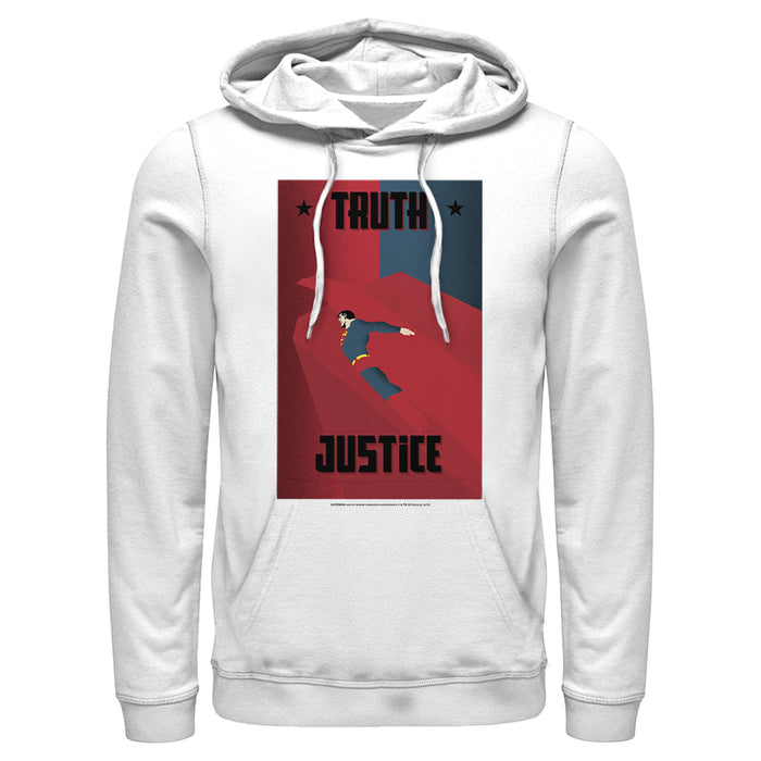 fifth sun Men's Superman Truth & Justice Eagle Pull Over Hoodie
