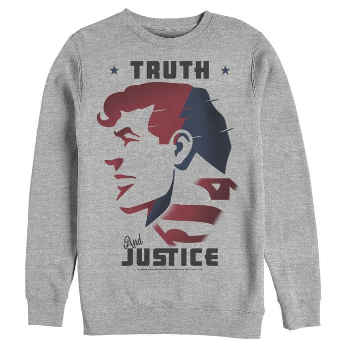 fifth sun Men's Superman Truth & Justice Profile Sweatshirt