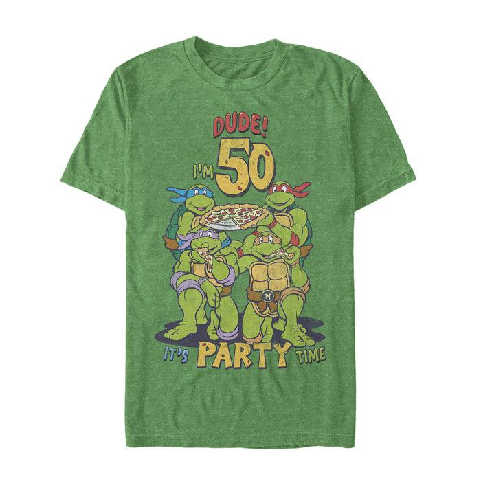 fifth sun Men's Teenage Mutant Ninja Turtles 50th Birthday Pizza Party T-Shirt