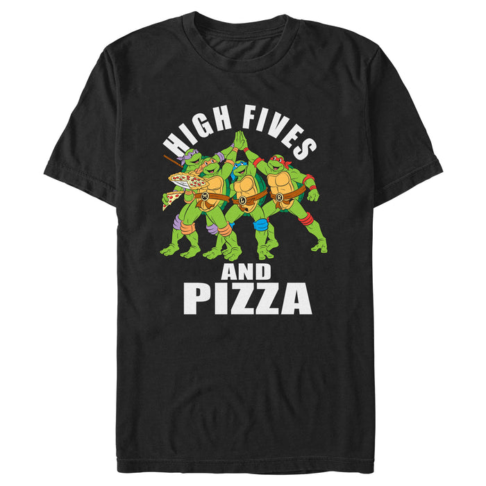 fifth sun Men's Teenage Mutant Ninja Turtles High Fives and Pizza T-Shirt