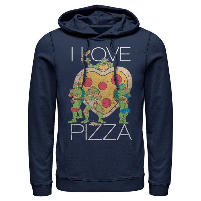 fifth sun Men's Teenage Mutant Ninja Turtles I Love Pizza Heart Pull Over Hoodie