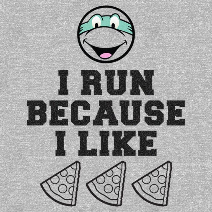 Fifth Sun Men's Teenage Mutant Ninja Turtles Leonardo I Run Because I Like Pizza T-Shirt