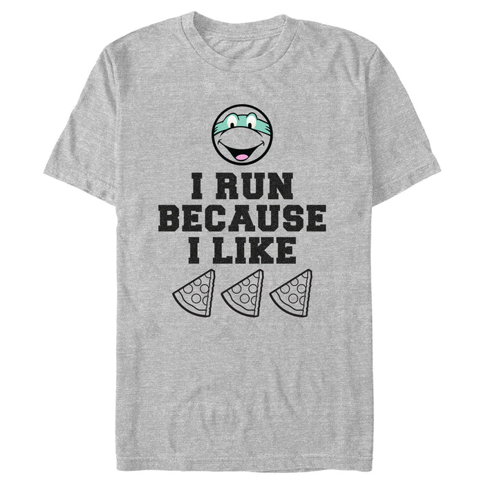 fifth sun Men's Teenage Mutant Ninja Turtles Leonardo I Run Because I Like Pizza T-Shirt