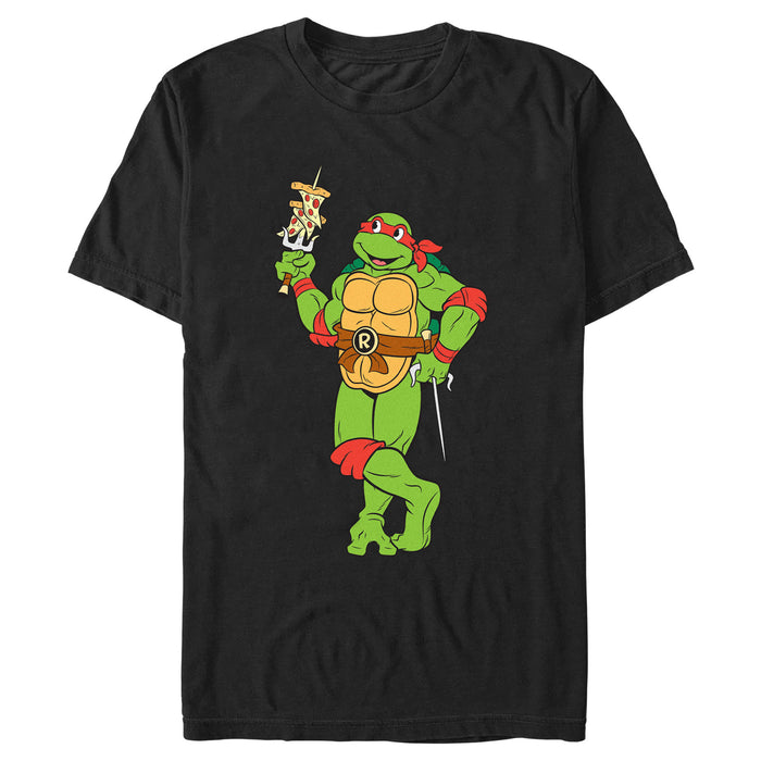 fifth sun Men's Teenage Mutant Ninja Turtles Raphael Pizza Skewer T-Shirt