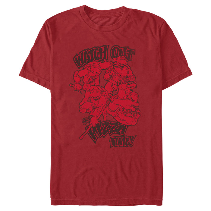 fifth sun Men's Teenage Mutant Ninja Turtles Watch Out It's Pizza Time T-Shirt