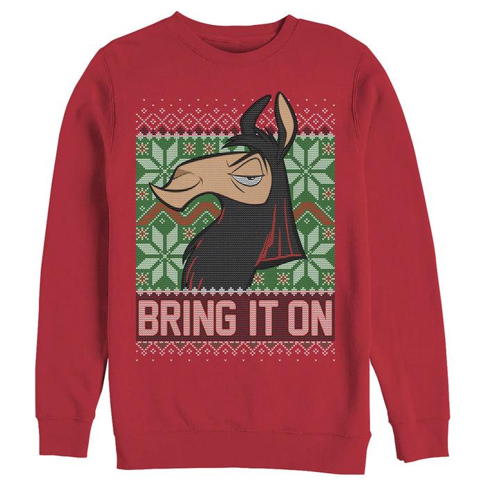 fifth sun Men's The Emperor's New Groove Christmas Bring It On Sweatshirt