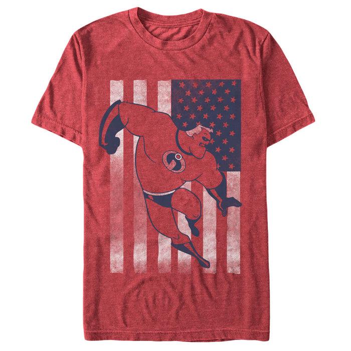 fifth sun Men's The Incredibles American Flag Bob Parr T-Shirt