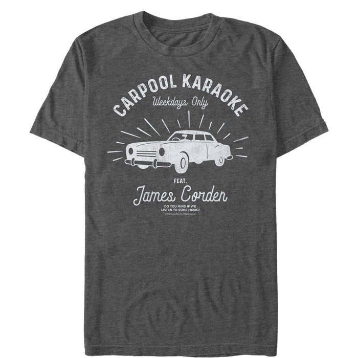 fifth sun Men's The Late Late Show with James Corden Carpool Karaoke Vintage Car T-Shirt