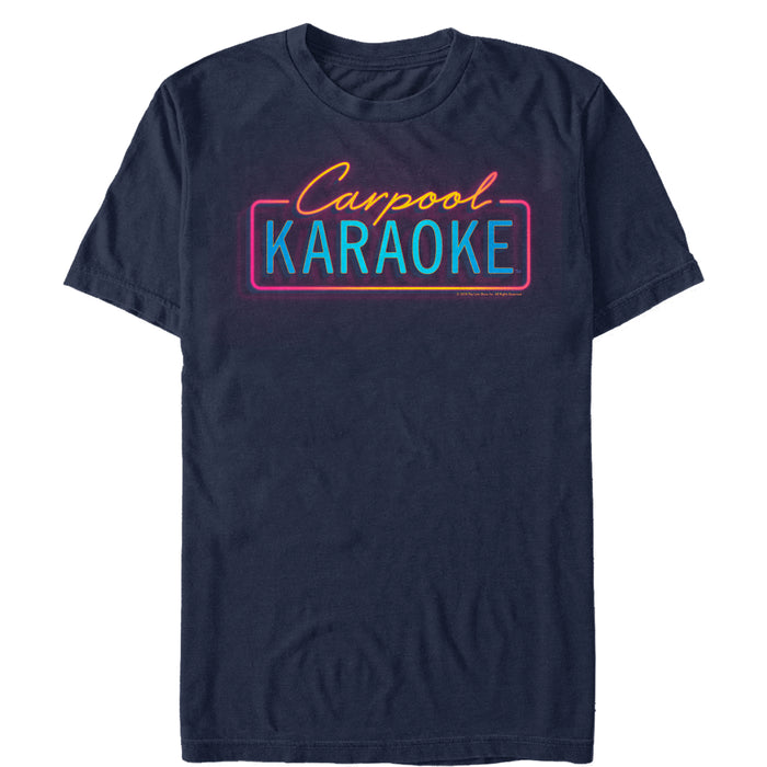 fifth sun Men's The Late Late Show with James Corden Carpool Karaoke Neon Light Print T-Shirt