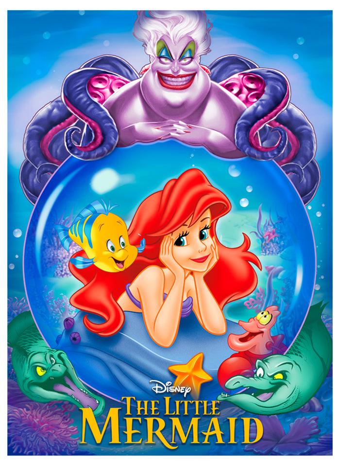 Fifth Sun Men's The Little Mermaid Ariel Classic Movie Poster Baseball Tee