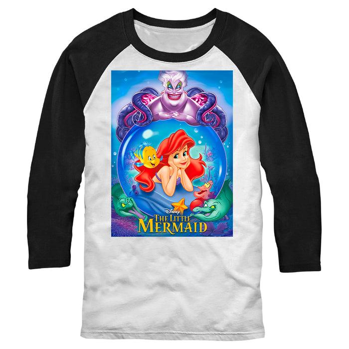 fifth sun Men's The Little Mermaid Ariel Classic Movie Poster Baseball Tee