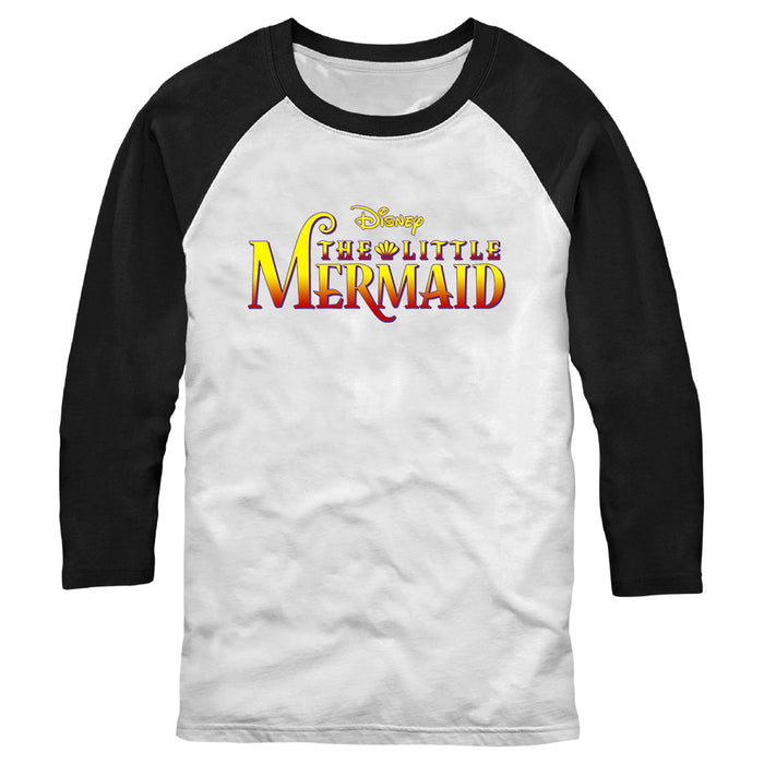 fifth sun Men's The Little Mermaid Ariel Movie Logo Baseball Tee