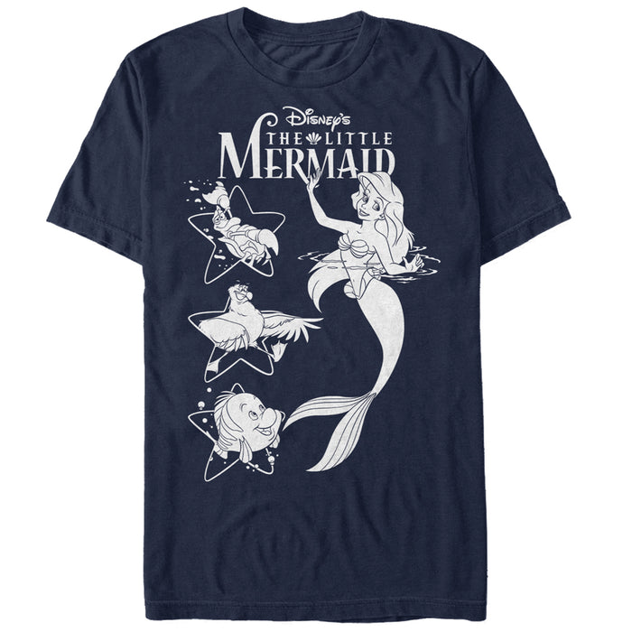 fifth sun Men's The Little Mermaid Ariel's Pals T-Shirt