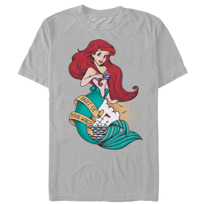fifth sun Men's The Little Mermaid Ariel Tattoo T-Shirt