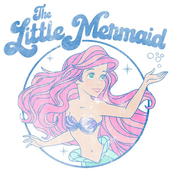 Fifth Sun Men's The Little Mermaid Distressed Title And Ariel Baseball Tee