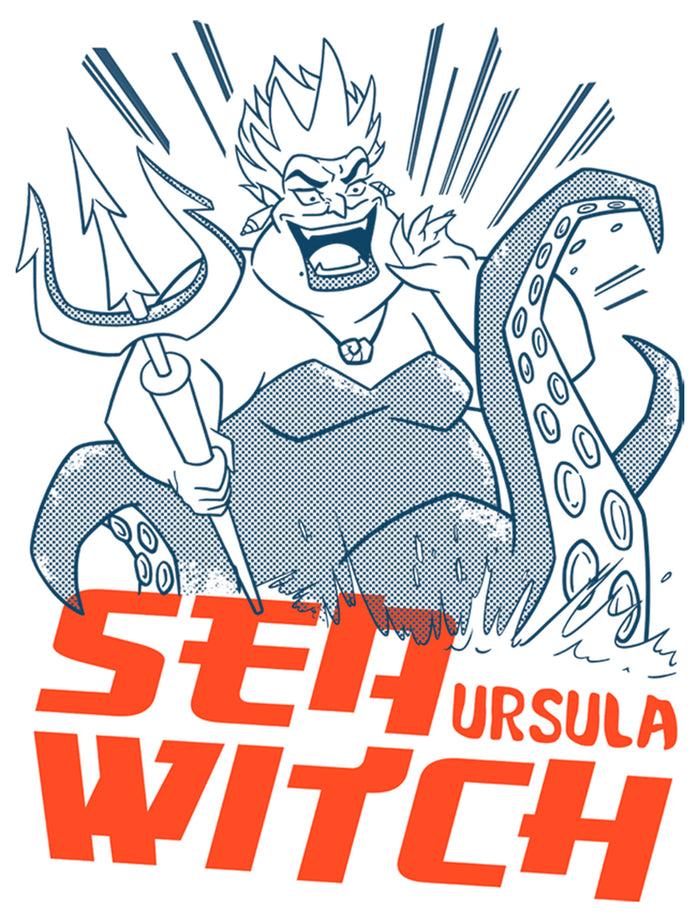 Fifth Sun Men's The Little Mermaid Ursula Sea Witch Baseball Tee