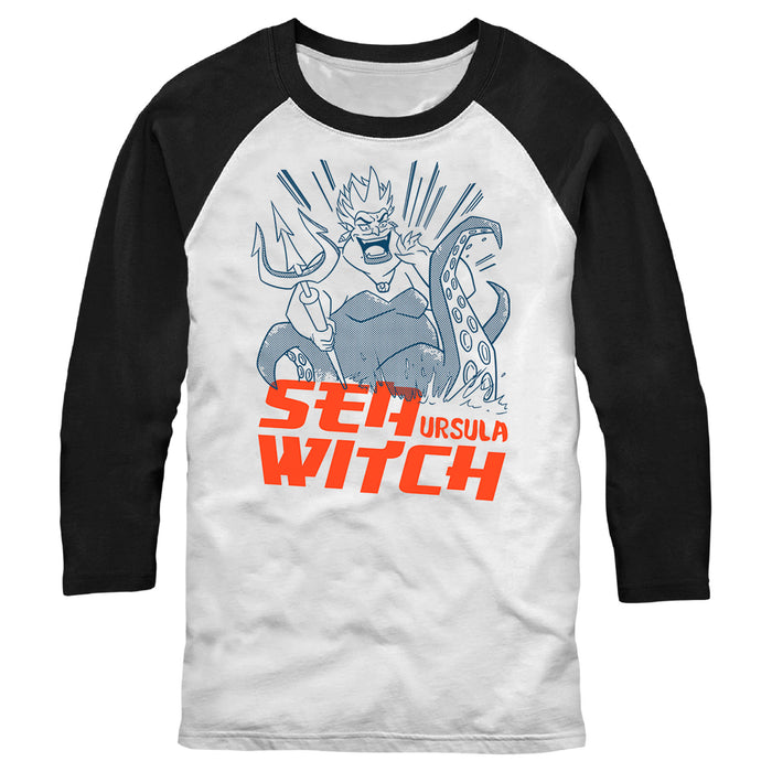 fifth sun Men's The Little Mermaid Ursula Sea Witch Baseball Tee